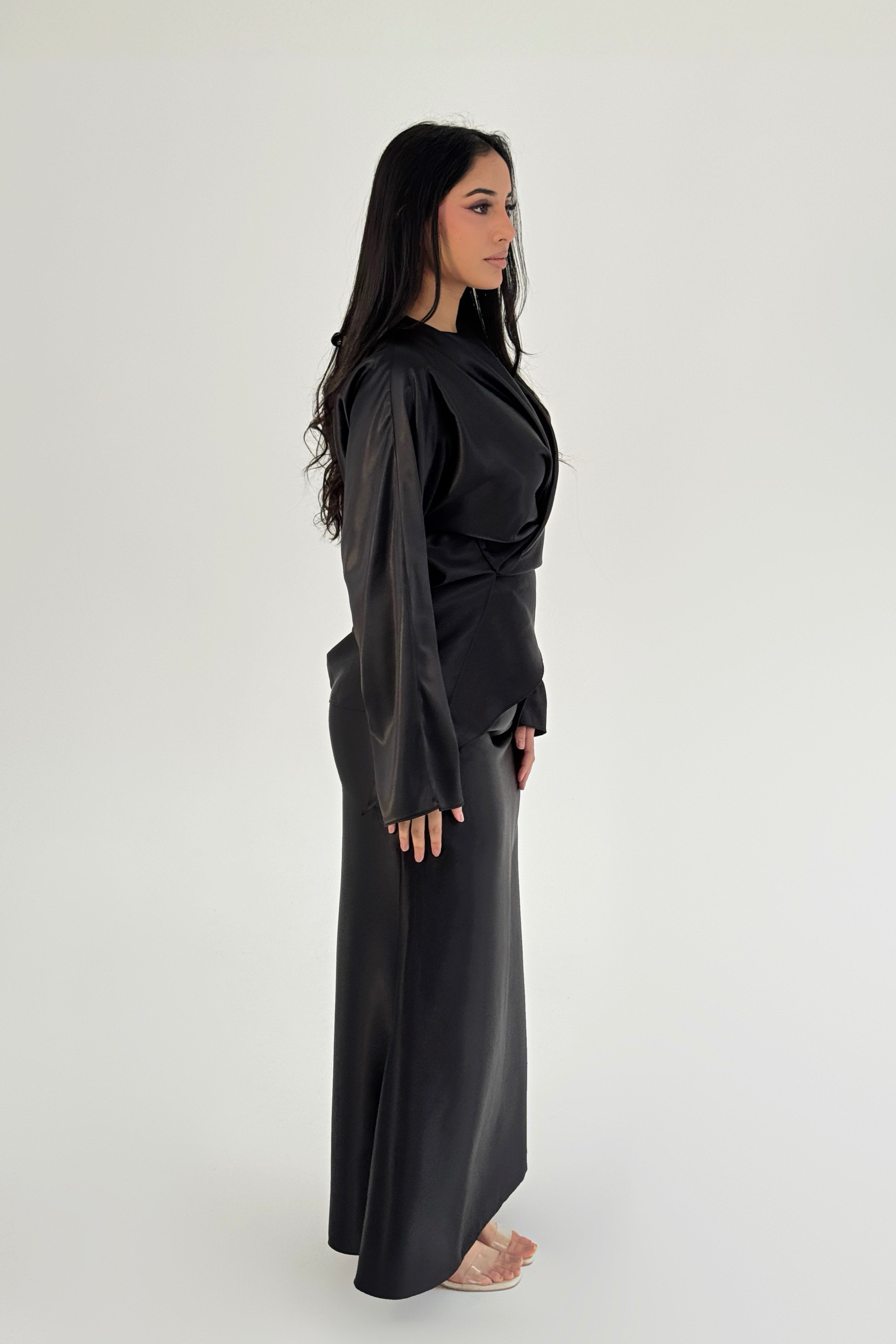 Hanan Silk Co-ord - Black