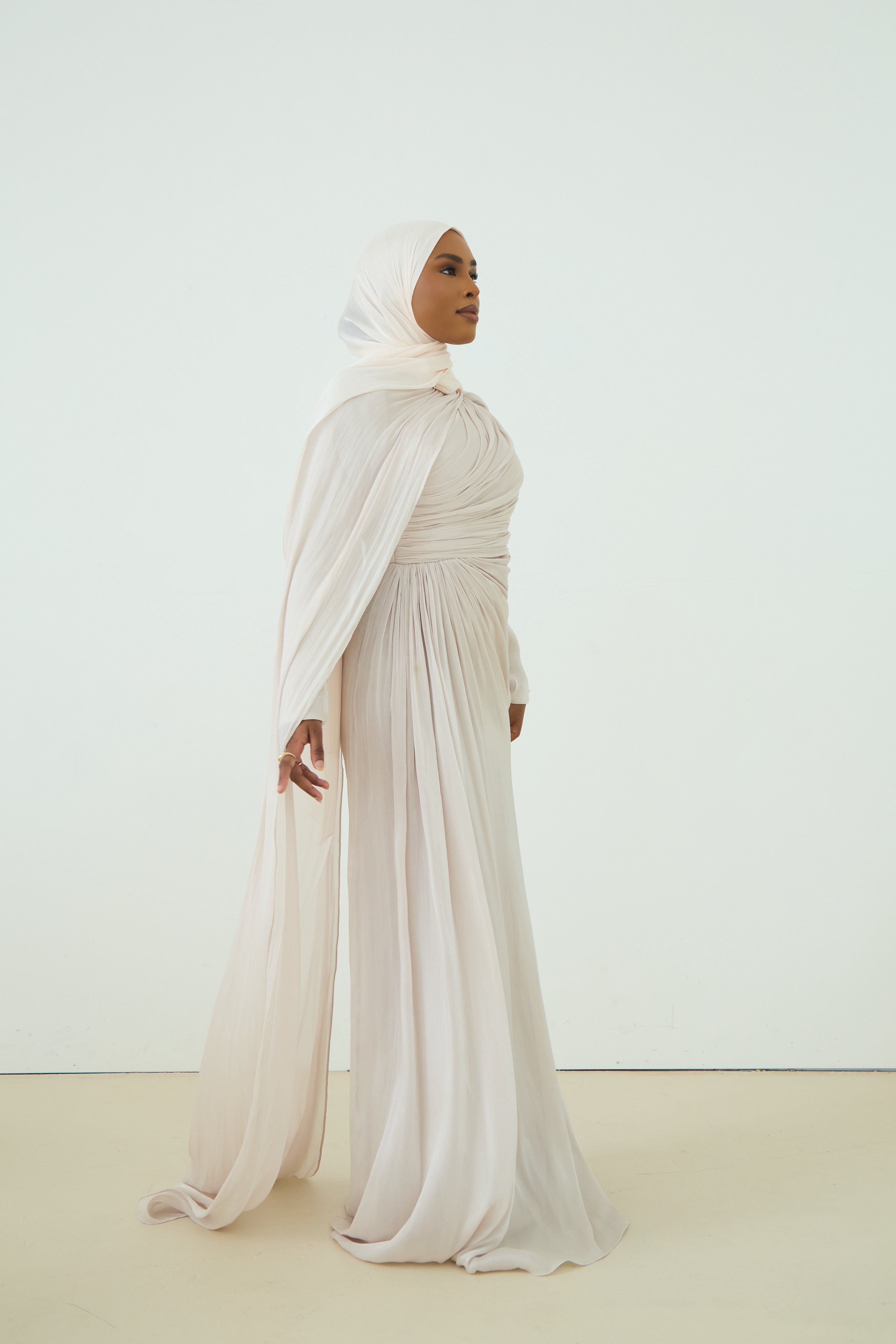 Organza Hijab - Light Cream