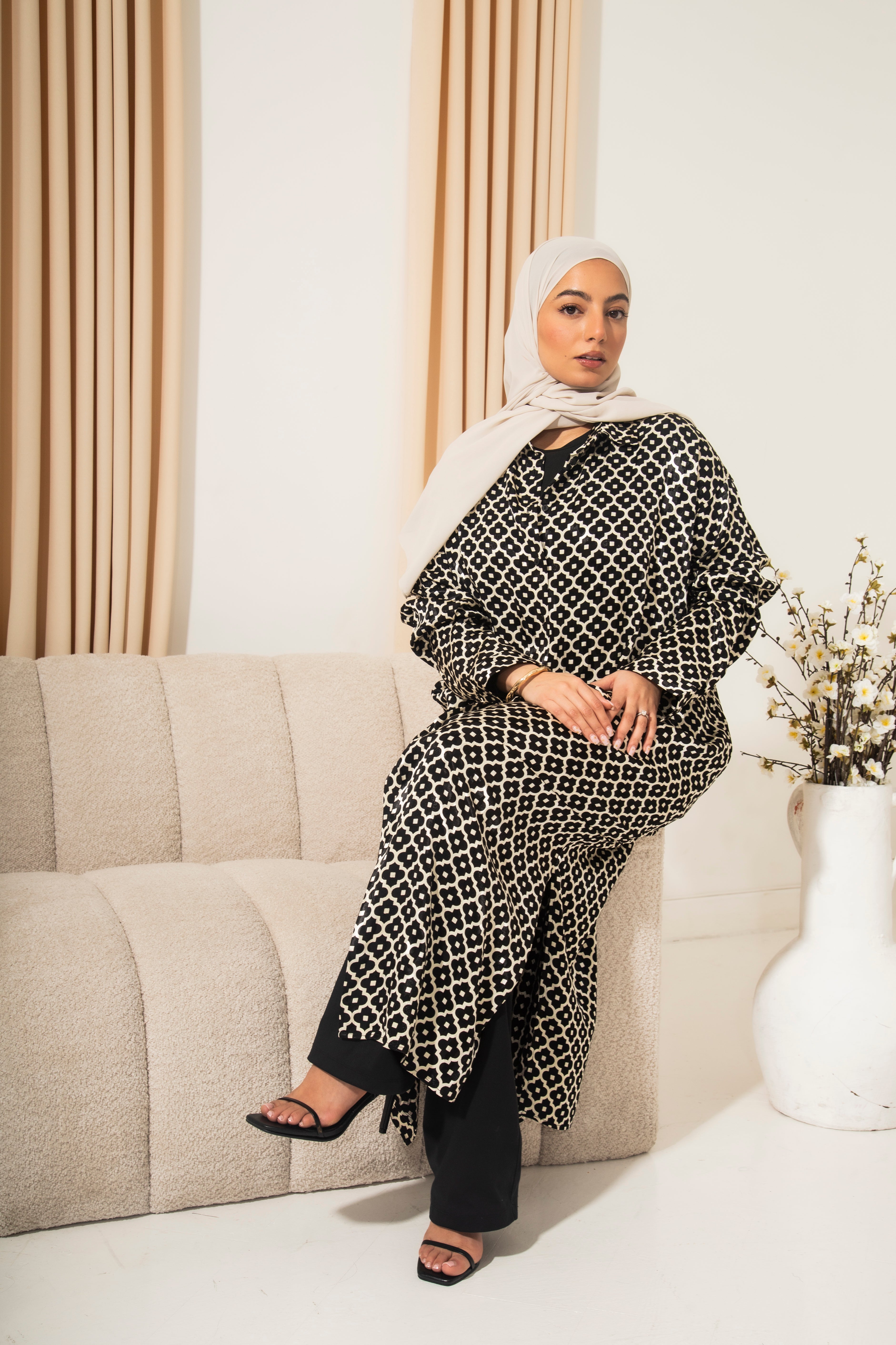 Moroccan Print Shirt Dress