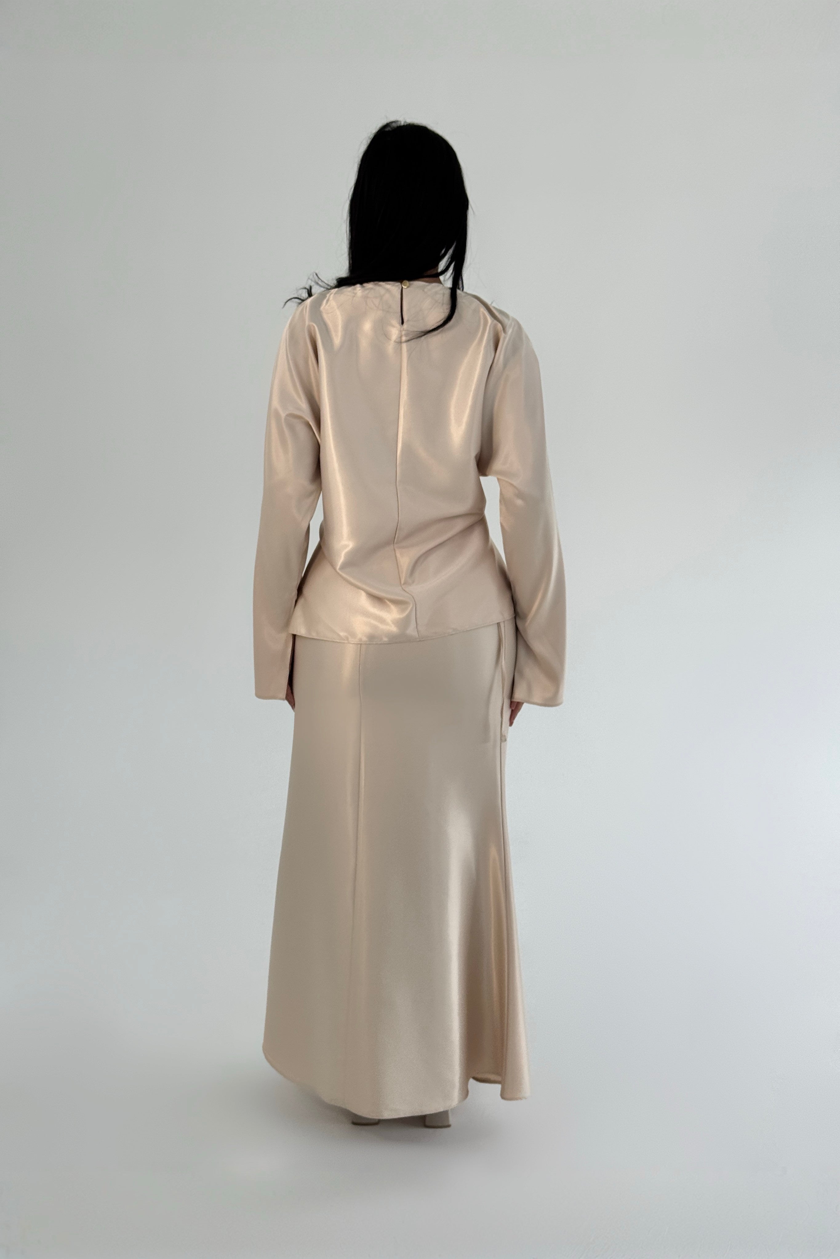 Hanan Silk Co-ord - Champagne