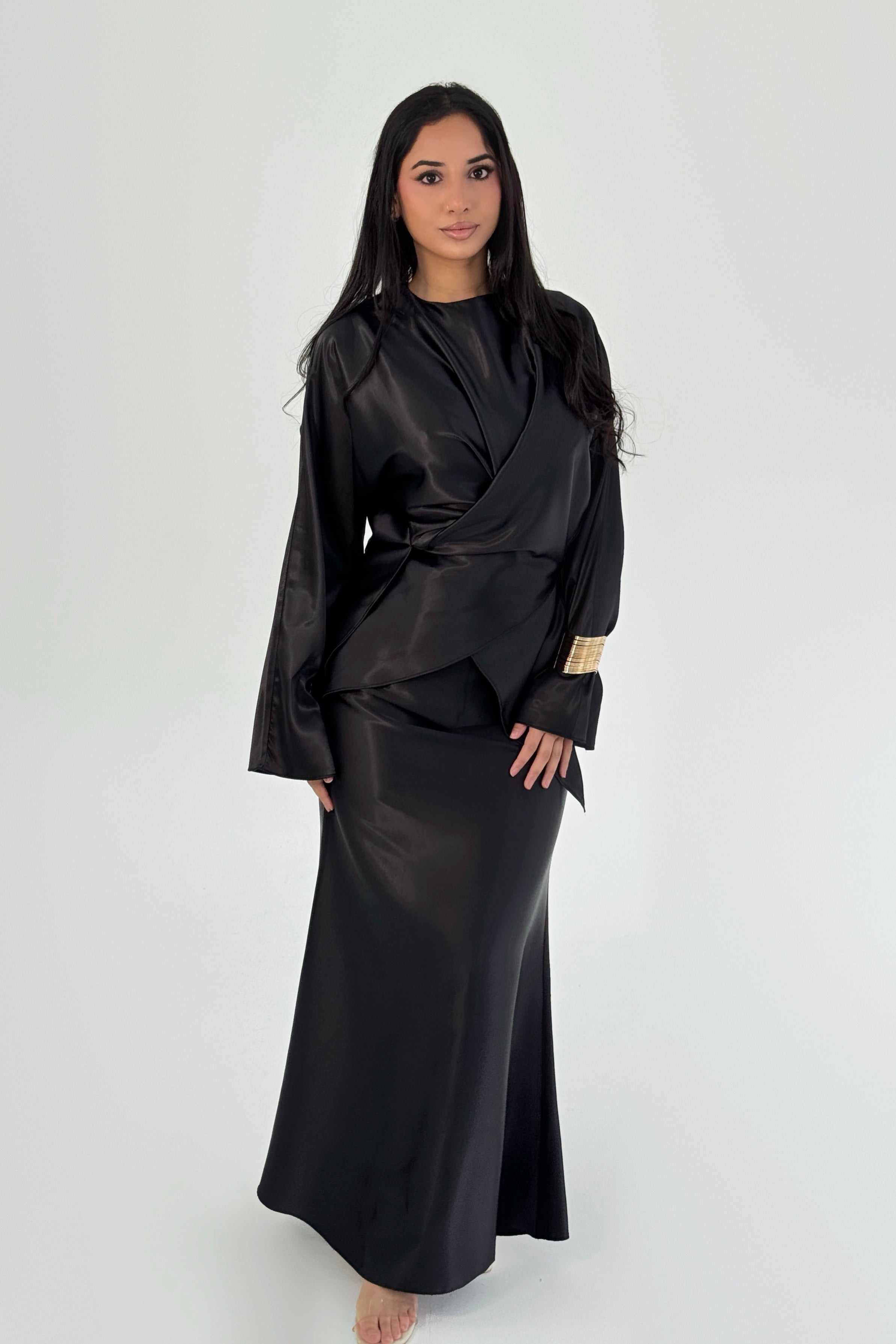 Hanan Silk Co-ord - Black