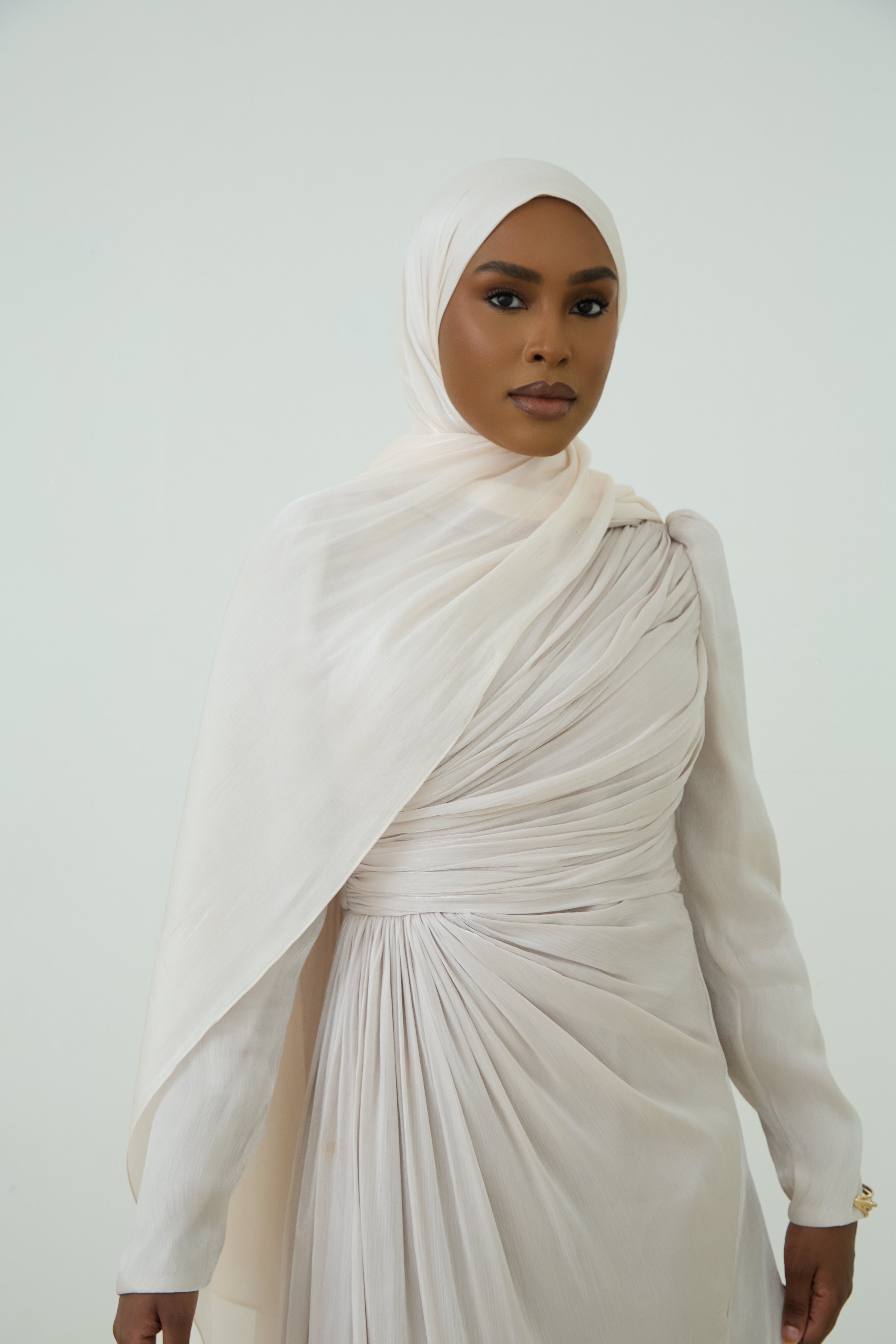 Organza Hijab - Light Cream